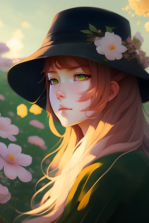 Lexica - girl holding a flower bouquet anime