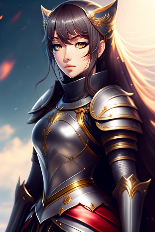 anime girl in armor and sword