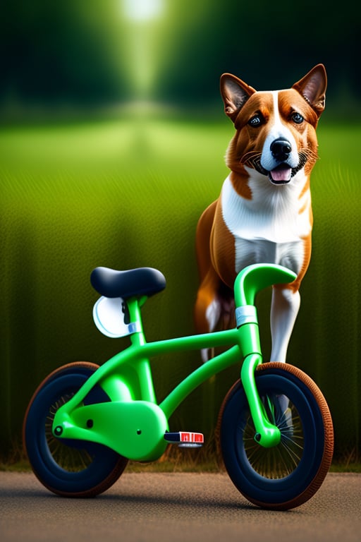 Lexica - cartoon dog on a bike with a transparent background