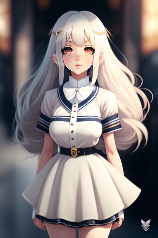 neko girl with white hair