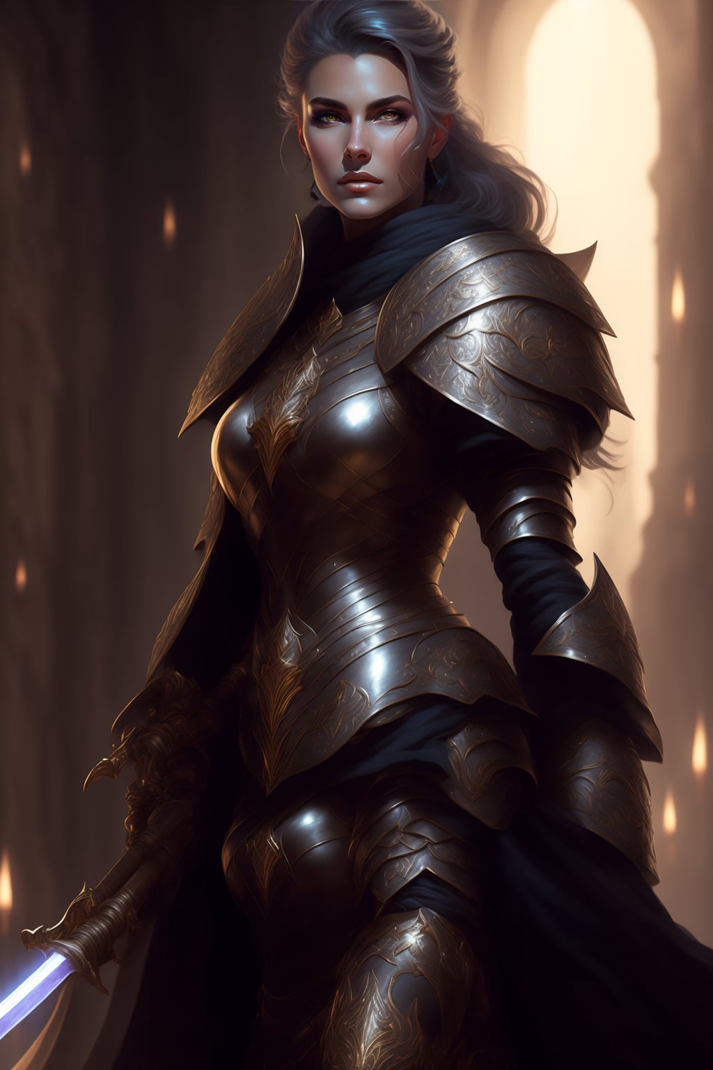 realistic female plate armor