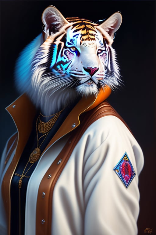 anthropomorphic white tiger