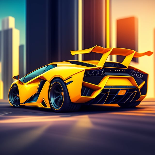 Lexica - lamborghini in a cyberpunk street