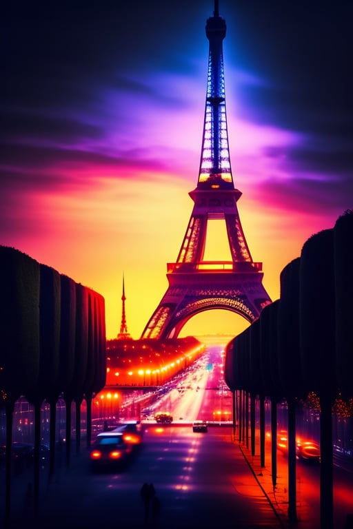 eiffel tower at night background