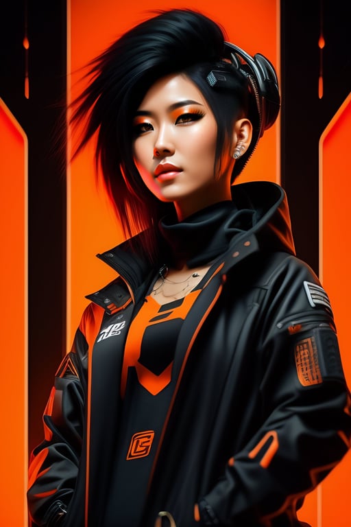 Lexica - disruptive baseball uniform orange and black