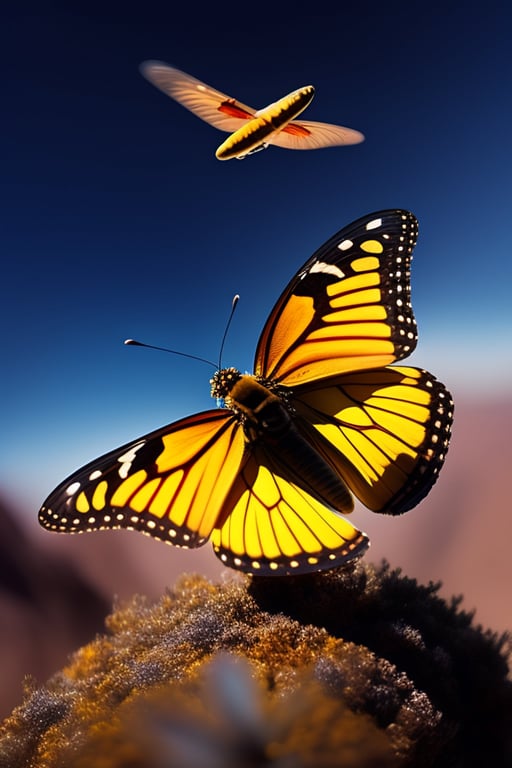 Lexica butterfly hatching from a cocoon