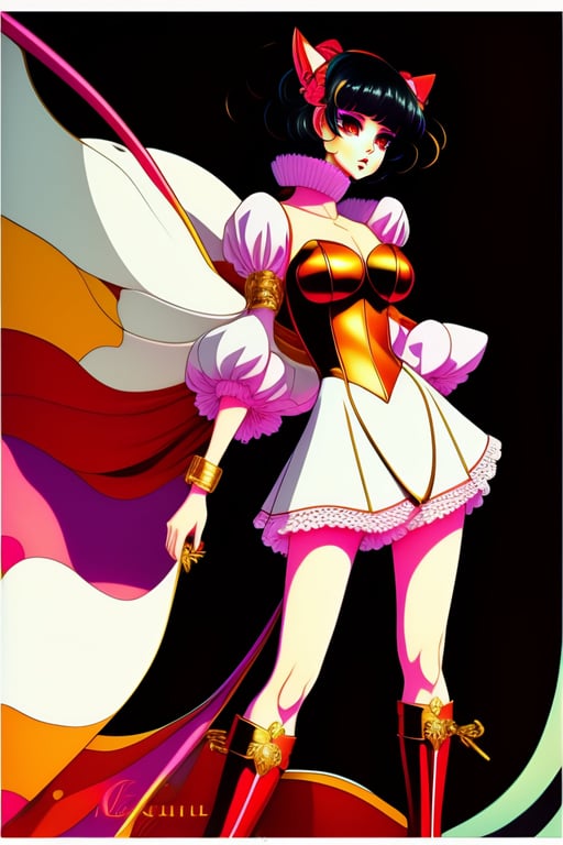 Lexica - 90's anime vintage selena gomez girl with a giant sword