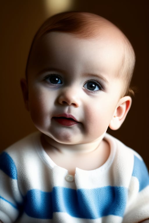 cute baby boy with brown hair and blue eyes