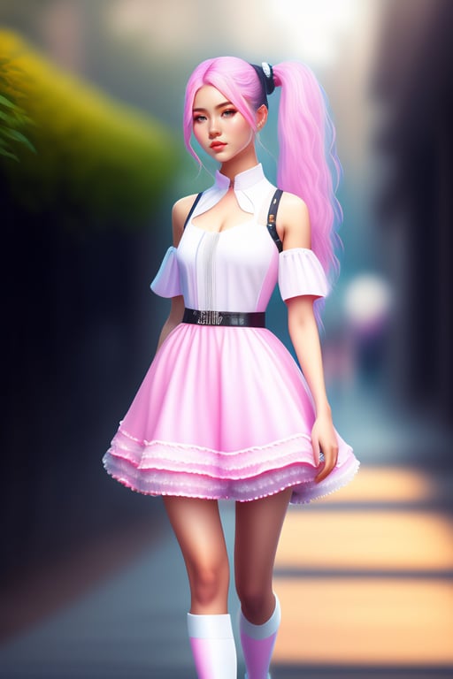Lexica - Fit Maluma wearing a kawaii maid little dress