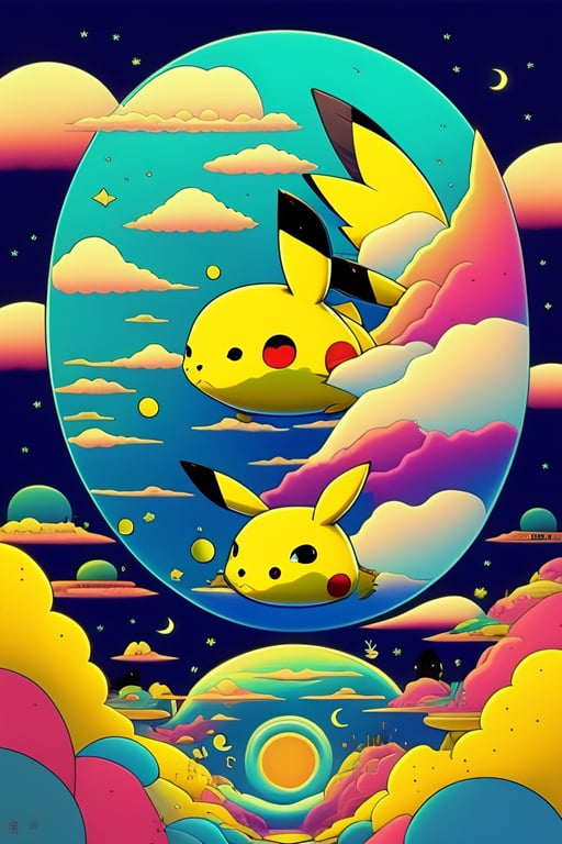 Lexica - pikachu glass window