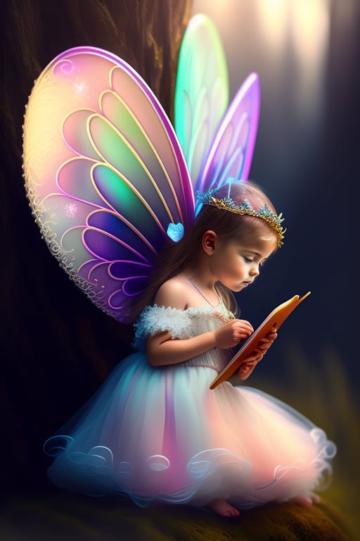 little girl dressed as a fairy