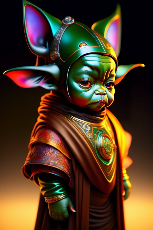 Lexica - CUTE AND ADORABLE CARTOON FLUFFY BABY YODA, FANTASY