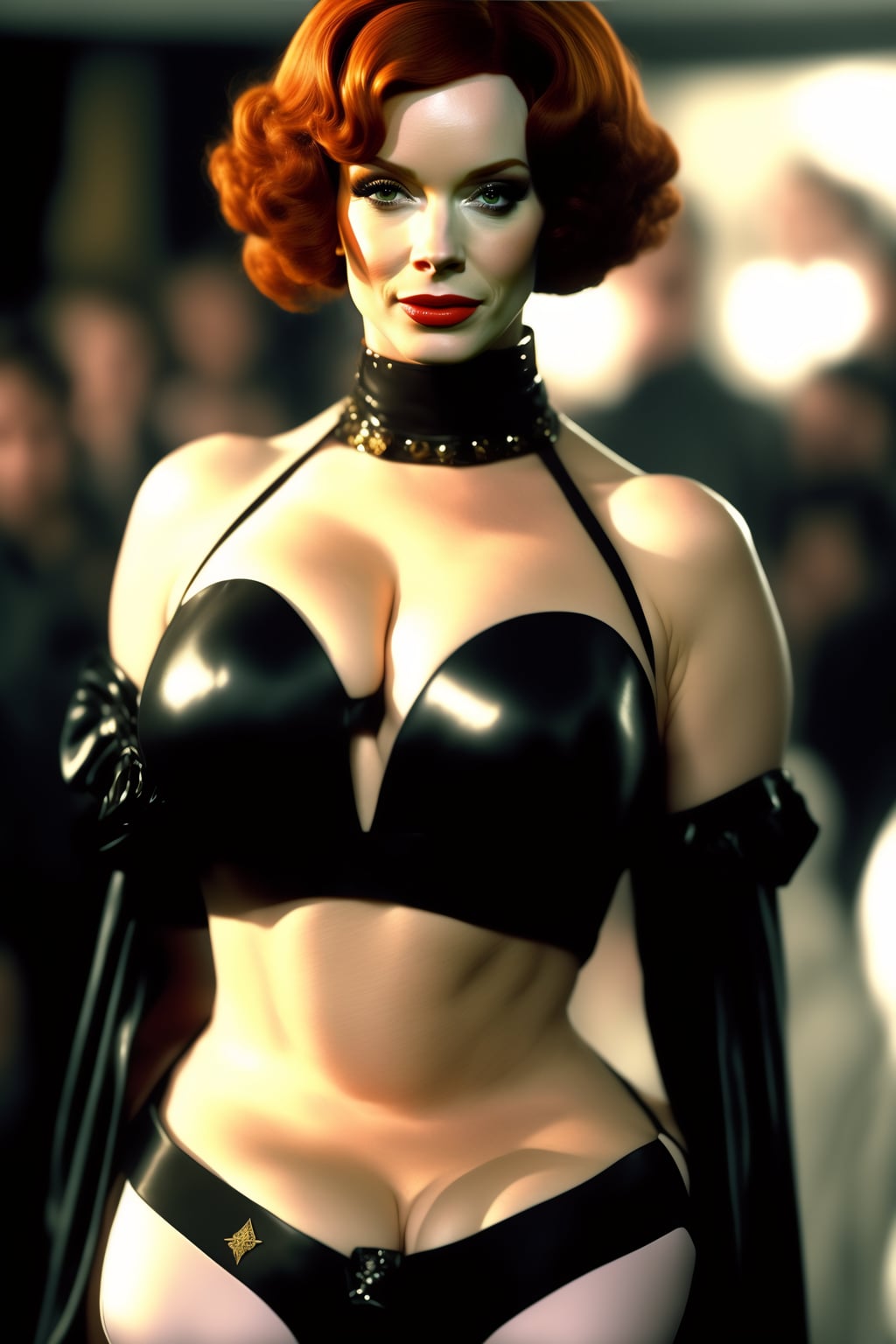 solidarity singer Frank Lexica - portrait shot of christina hendricks in cyberpunk clothed