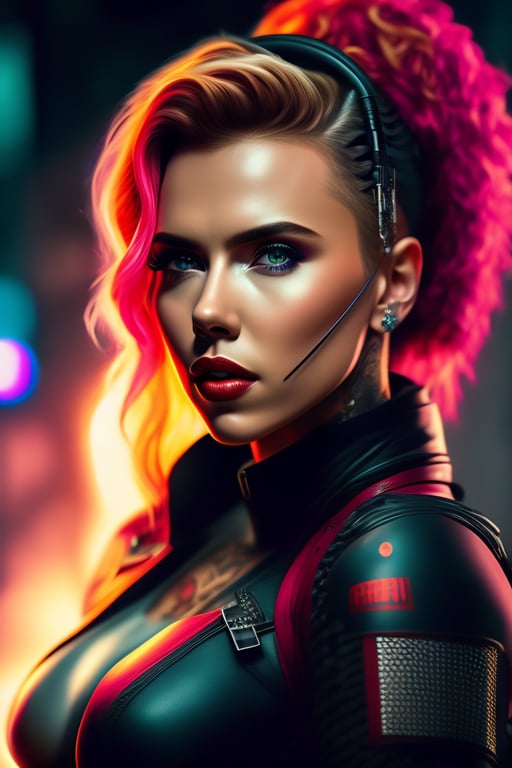 Lexica - cyberpunk scarlett johansson