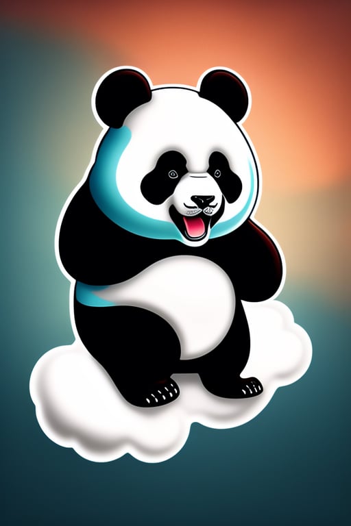 Lexica - angry panda fire cloud logo