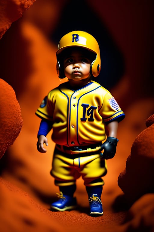 Lexica - Disruptive baseball uniform orange and black, detailed