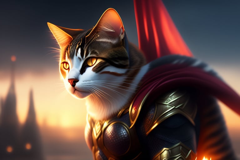 Lexica - Strong cat man like superman