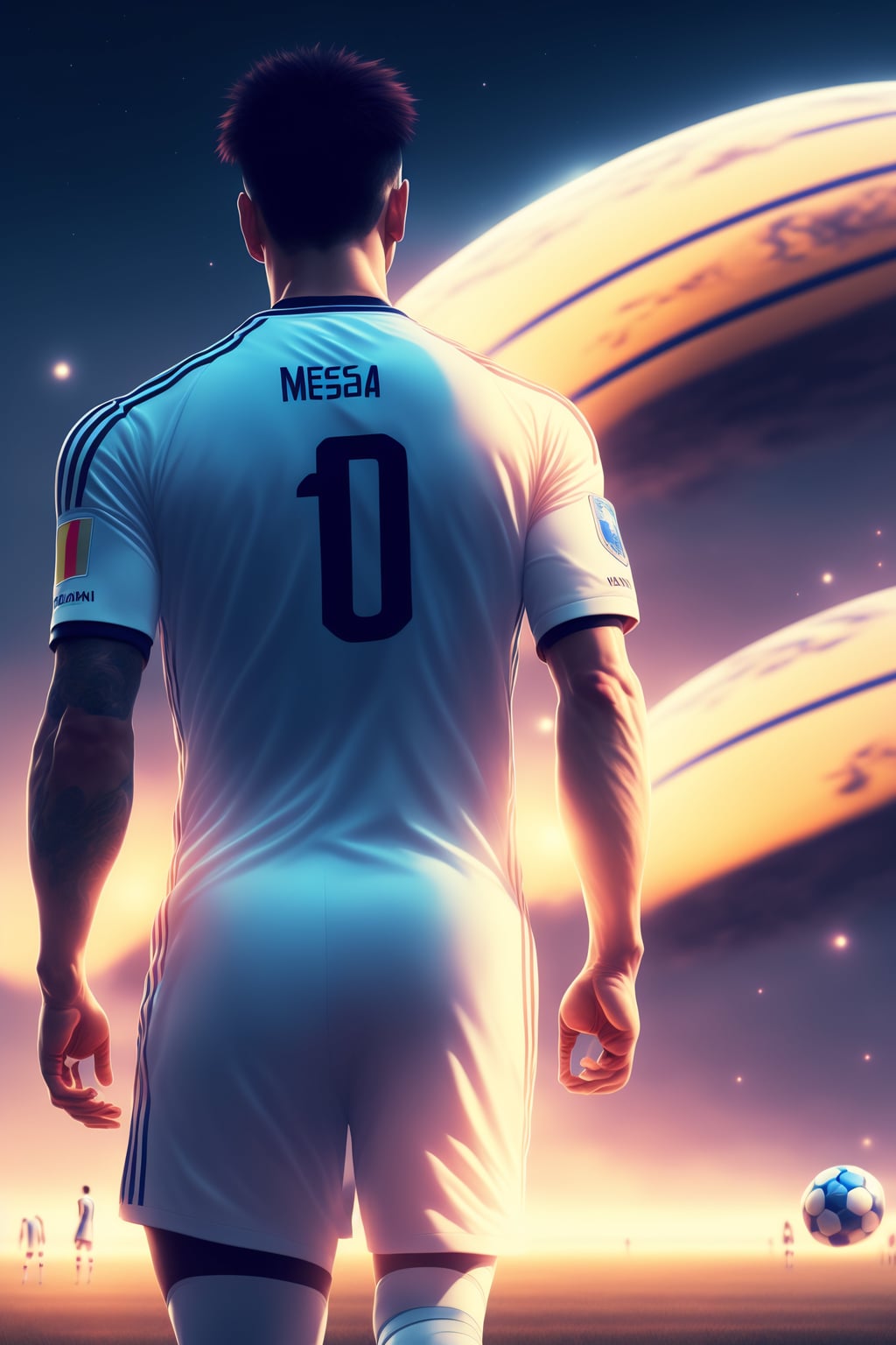 Lexica - Photo of messi with the real madrid jersey