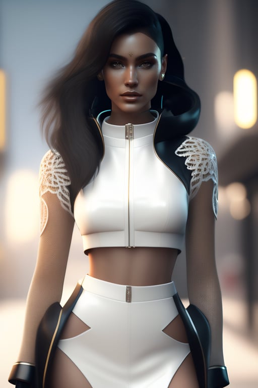 Lexica - Female model in futuristic clothing from different dimensions and  planets