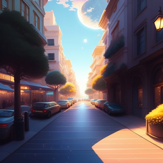 anime city street background