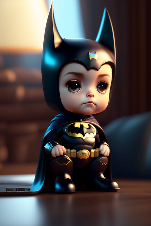 Lexica - cute and adorable cartoon batman baby