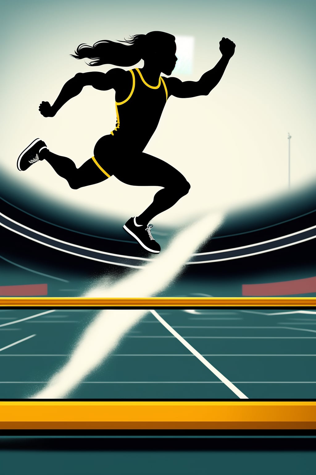 Lexica - cartoon of a person leaping over a hurdle in track and field