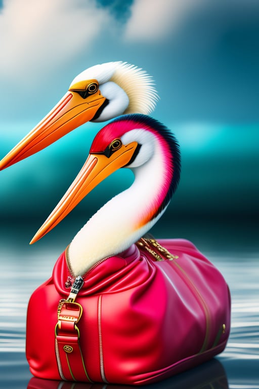 Lexica - A luxury, color full, Louis Vuitton keepall in the shape of a  pelican