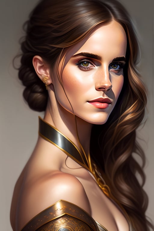 Lexica - taylor hill with a golden gun in her hands