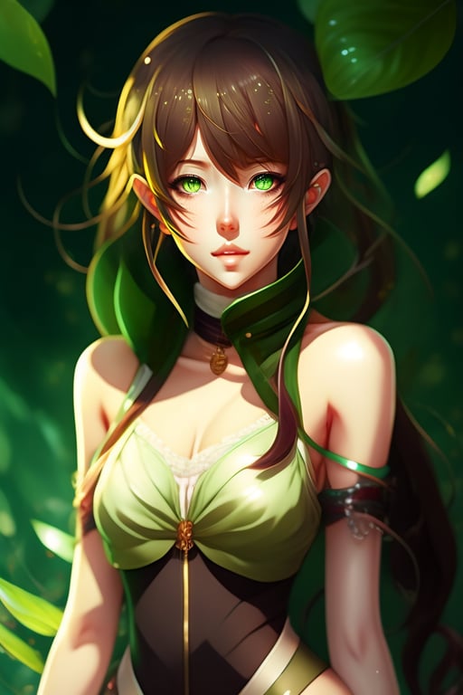 Anime Girl With Brown Hair And Green Eyes 9315
