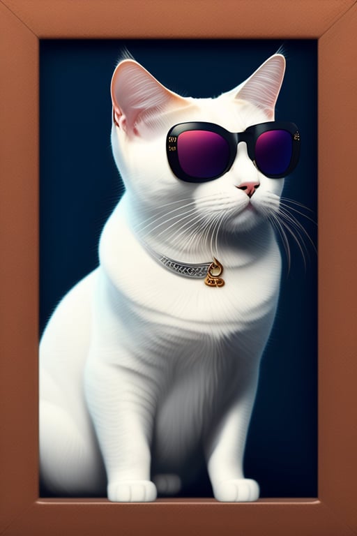 A little white cat wearing a white coat illustration 2162274