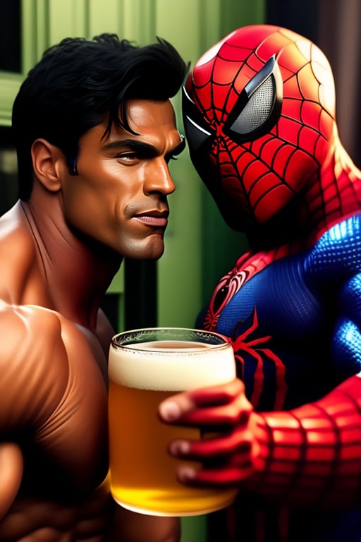 Lexica - spiderman getting drunk