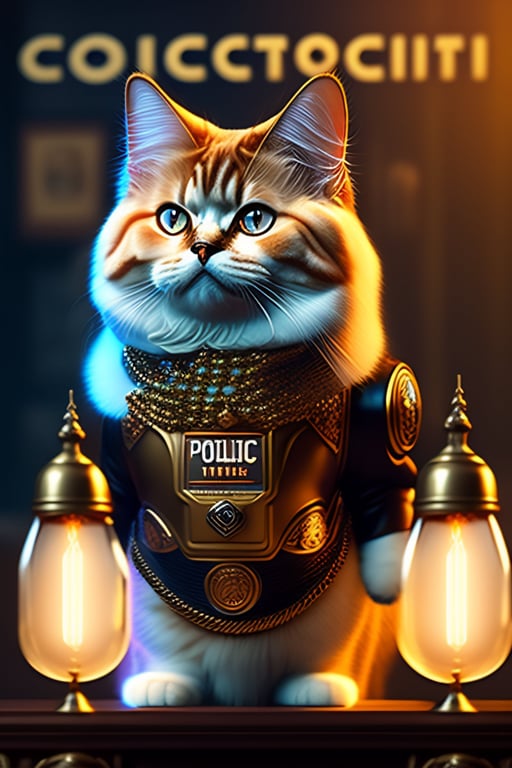 Lexica - A cat dressed as an international police officer with a cartoon  design