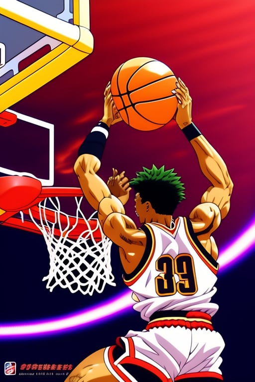 Lexica - Michael Jordan slam dunking a basketball on Lebron James during a  NBA basketball game, ultra hd, realistic