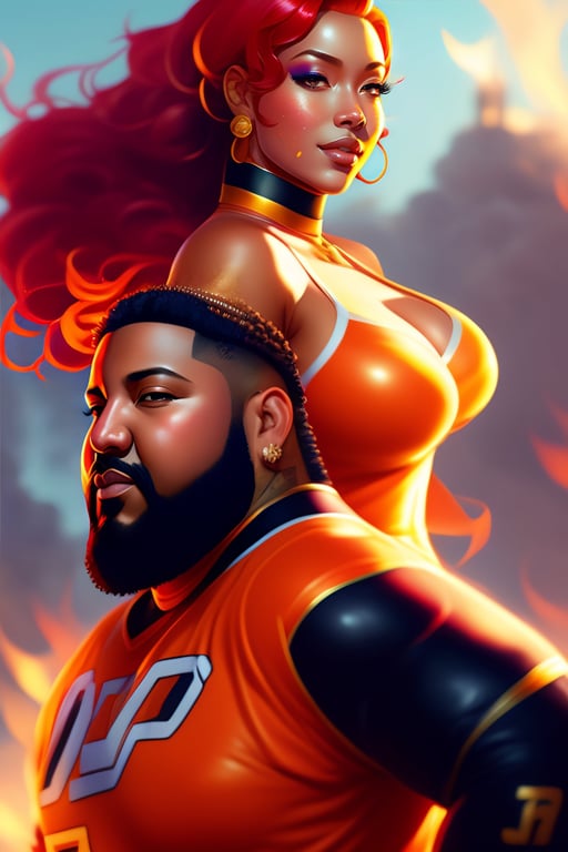 Lexica - Full body, front view, DJ Khaled playing gold, holding a