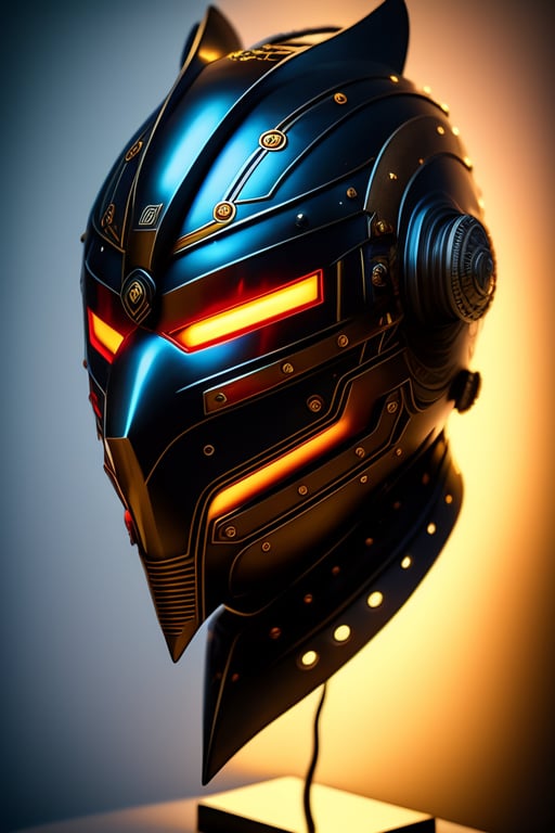 futuristic knight helmet