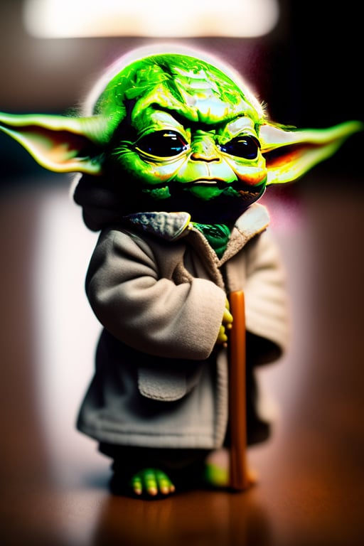 Lexica - CUTE AND ADORABLE CARTOON FLUFFY BABY YODA, FANTASY