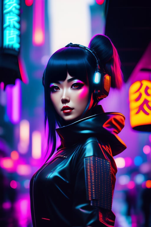 Lexica - anime cyberpunk girl