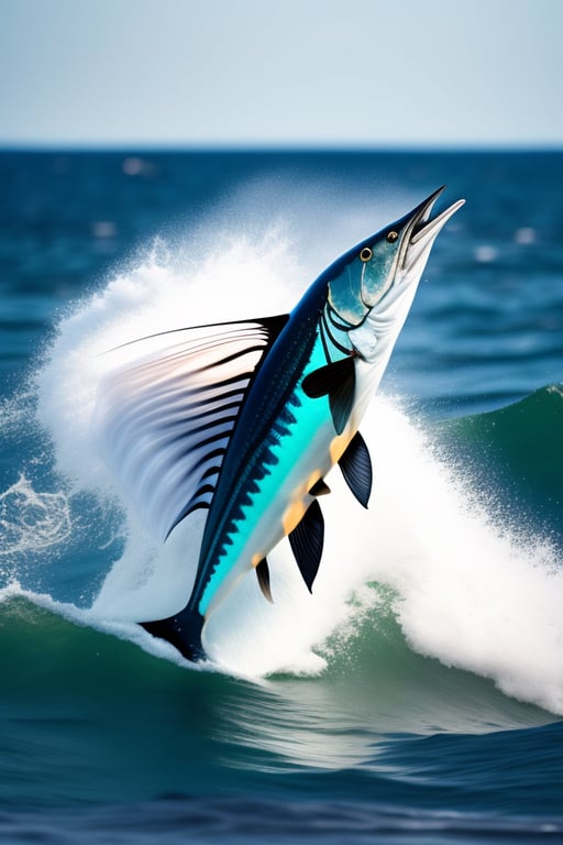 Wahoo Jumping Out Of Water