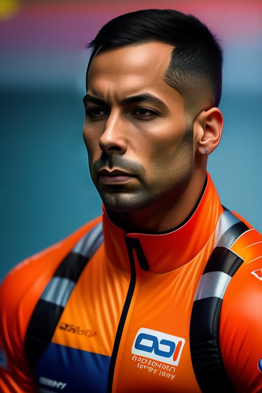 Lexica - Baseball uniform with the lettering ninth inning embroidered on  the chest, color of the uniform is orange with double black lines, unreal