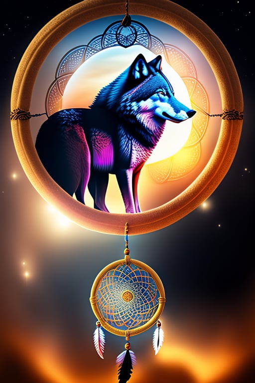 wolf dreamcatcher wallpaper