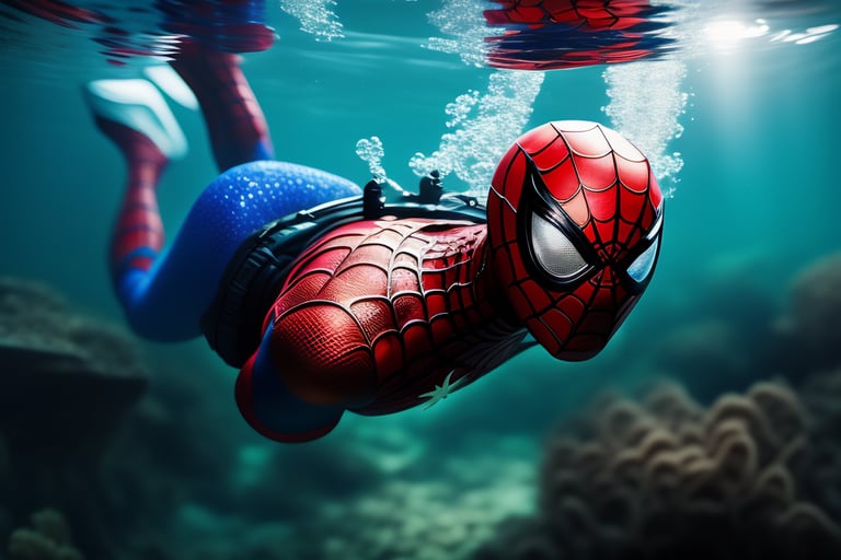 Lexica - spiderman underwater