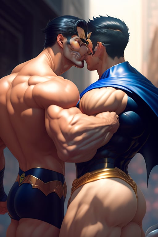 Lexica - superman and batman holding eachother