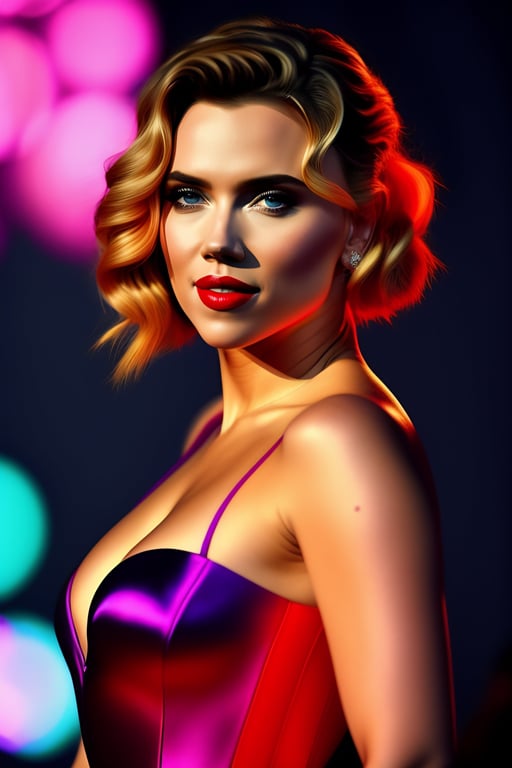 Affiche Scarlett Johansson - Toile Murale Portrait Art Contemporain