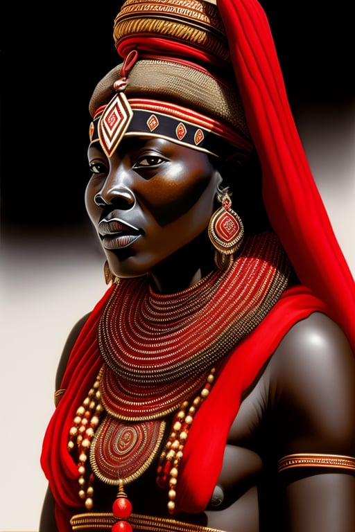Lexica - Award winning digital sketch of a traditional maasai girl