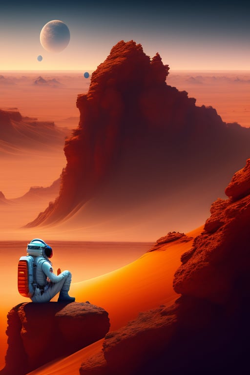 Lexica - An astronaut meditating on Mars, high quality, scenic, digital  art, realistic