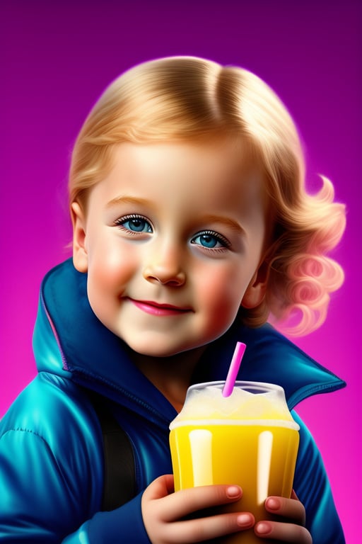 Lexica - 3 year old blonde girl drinking from a cup. photorealistic