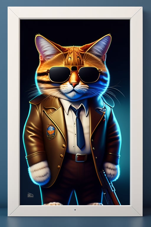 Lexica - A cat dressed as an international police officer with a cartoon  design