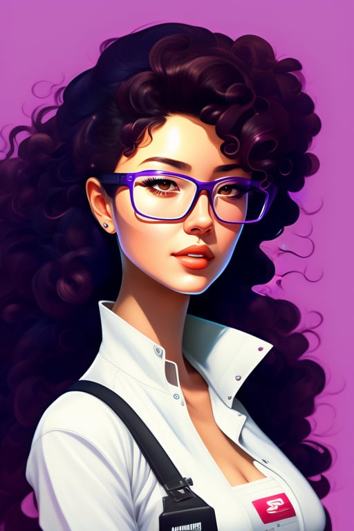 Lexica - eyeglasses curly hair