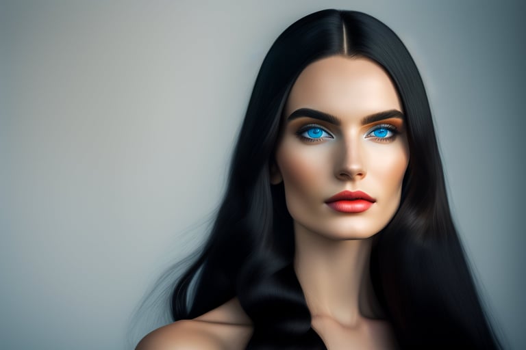 Lexica - blue eyes and black hair