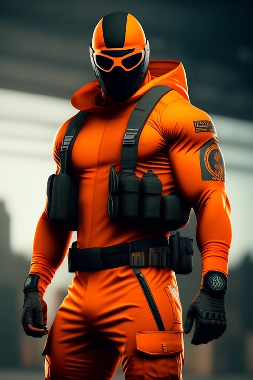 Lexica - Disruptive baseball uniform orange and black, detailed, cinematic,  hyperrealistic,, fullbody, symetric, no letters, no logo